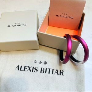 Alexis Bittar Large Slim Pink Hoop Earrings NWT